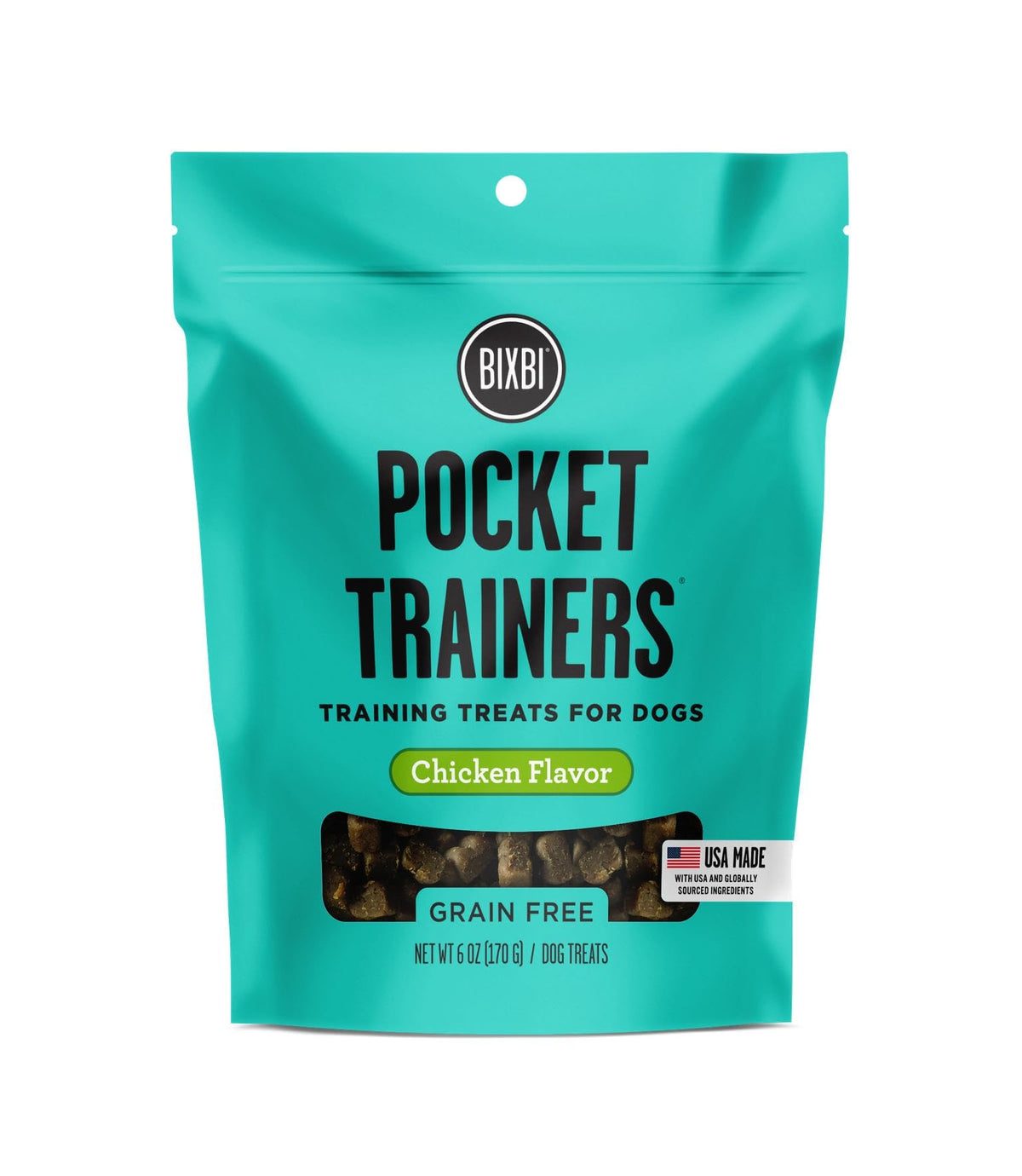 Bixbi Pocket Trainers, Chicken (6 Oz, 1 Pouch) - Small Training Treats For Dogs - Low Calorie And Grain Free Dog Treats, Flavorf