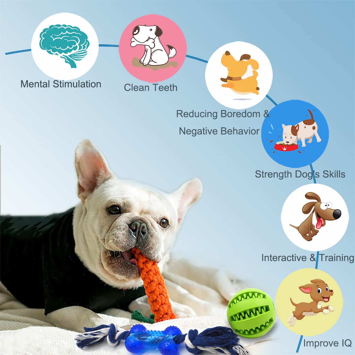 Beiker Dog Teething Chew Toys - 15 Pack Tough Small Medium Large Breed Puppy Toys, Dogs Rope Chew Toys Bundle For Boredom, Pet I