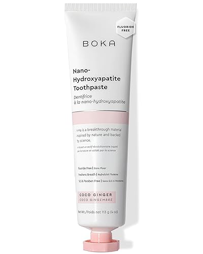 Boka Natural Toothpaste, Fluoride Free - Coco Ginger, 4Oz, Pack Of 1 - Made In Usa - Remineralizing, Sensitive Teeth,  Whitening