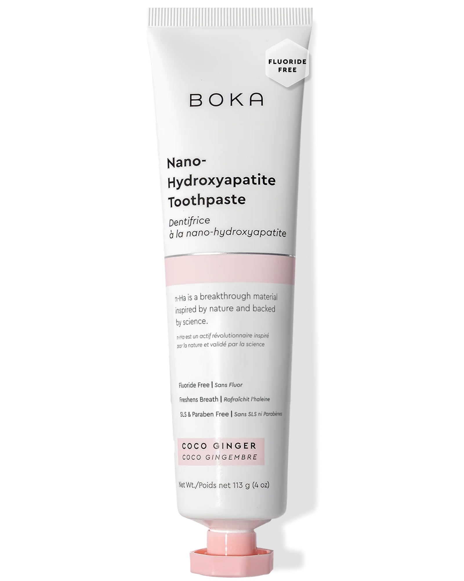 Boka Natural Toothpaste, Fluoride Free - Coco Ginger, 4Oz, Pack Of 1 - Made In Usa - Remineralizing, Sensitive Teeth,  Whitening