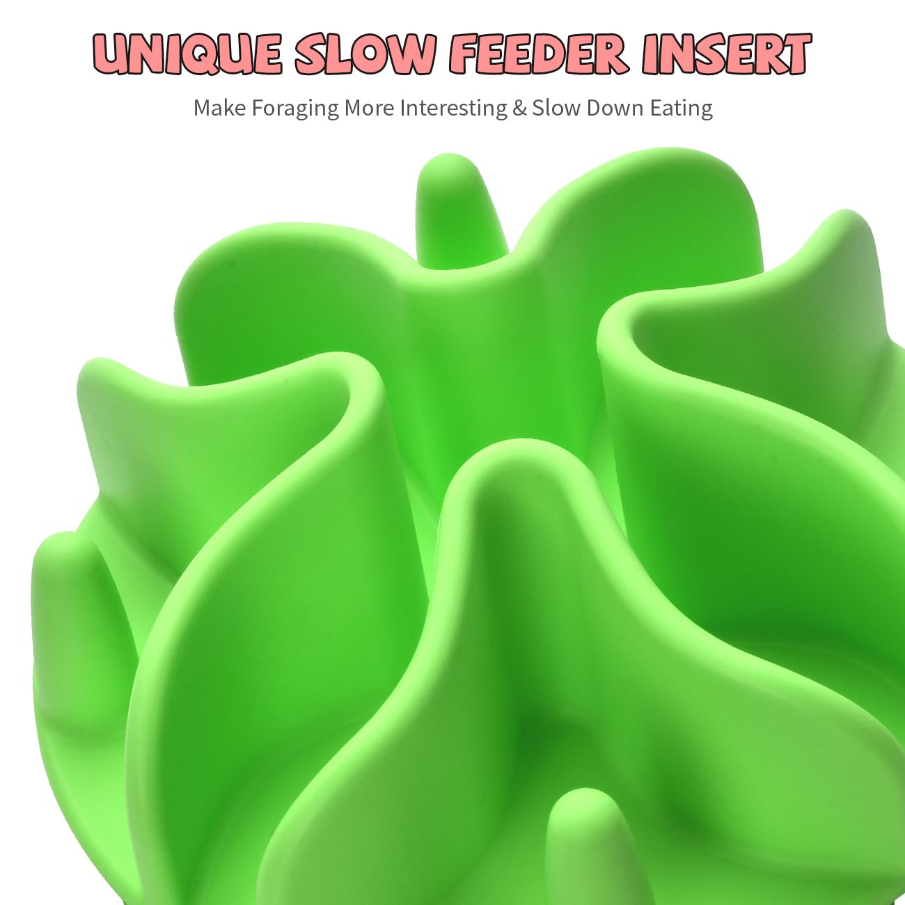 Slow Feeder Dog Bowls Insert, Silicone Dog Slow Feeder Bowl With Strong Suction Cups Perfect For Stainless Steel Glass Ceramic D