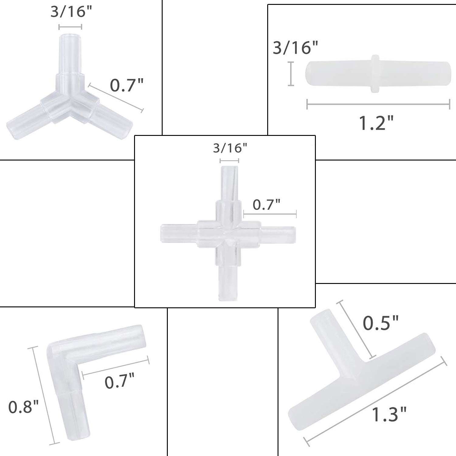 Y-Axis 49 Pcs Aquarium Air Pump Accessories Set - Connectors, Splitters, Bubble Stones, Check Valves & Suction Cups for Fish Tanks & Ponds