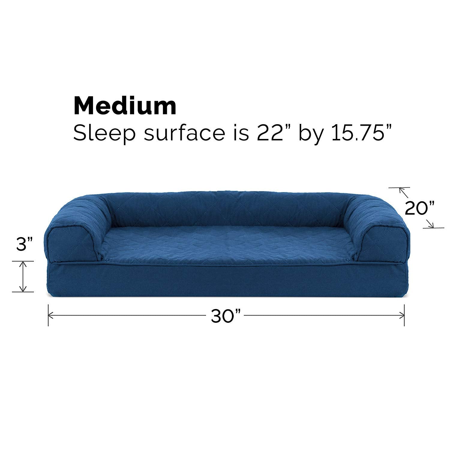 Furhaven Cooling Gel Dog Bed for Medium/Small Dogs w/ Removable Bolsters & Washable Cover, For Dogs Up to 35 lbs - Quilted Sofa