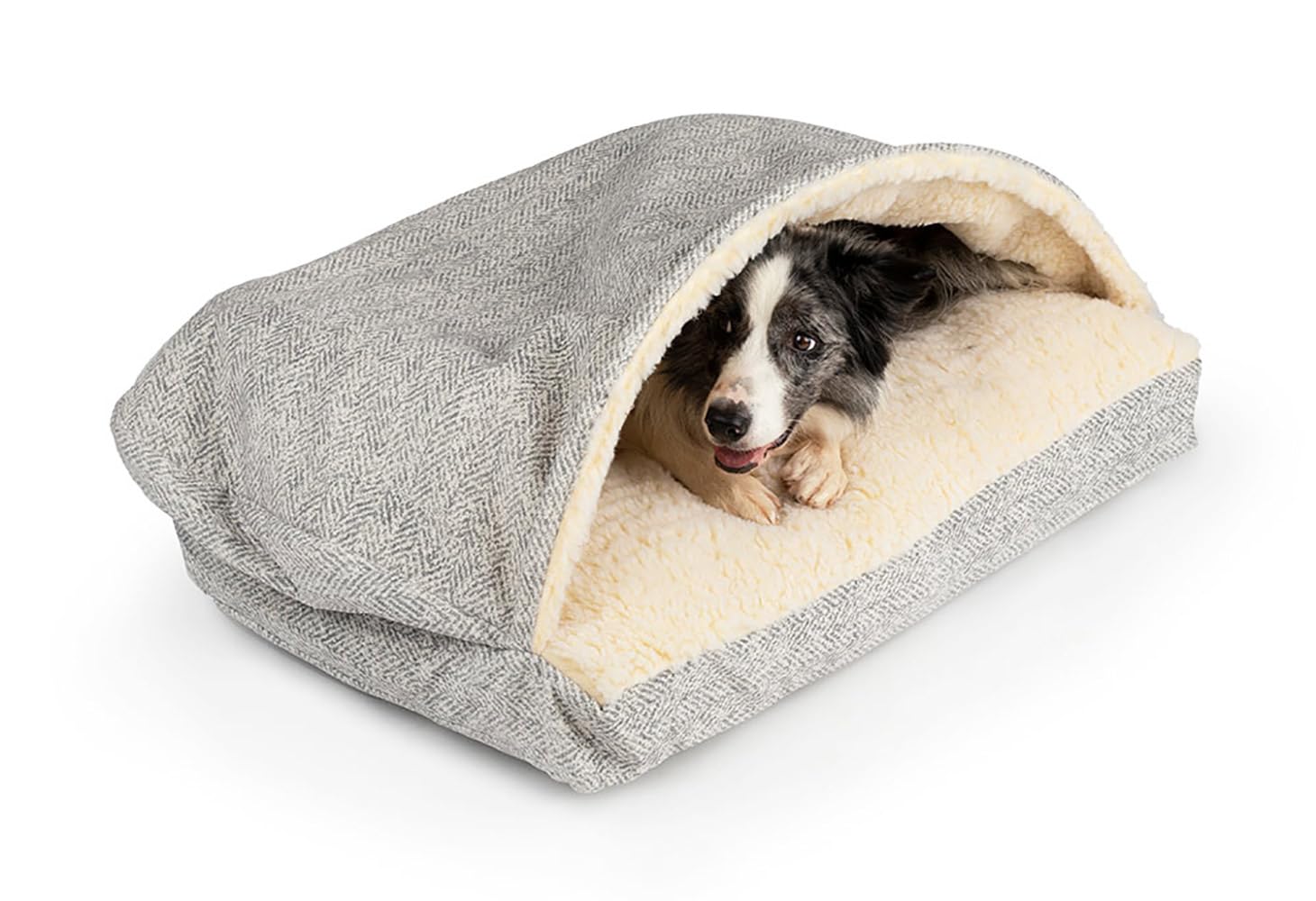 Snoozer Pet Products Luxury Rectangle Cozy Cave Dog Bed With Microsuede, Showdog Collection, Medium, Palmer Dove