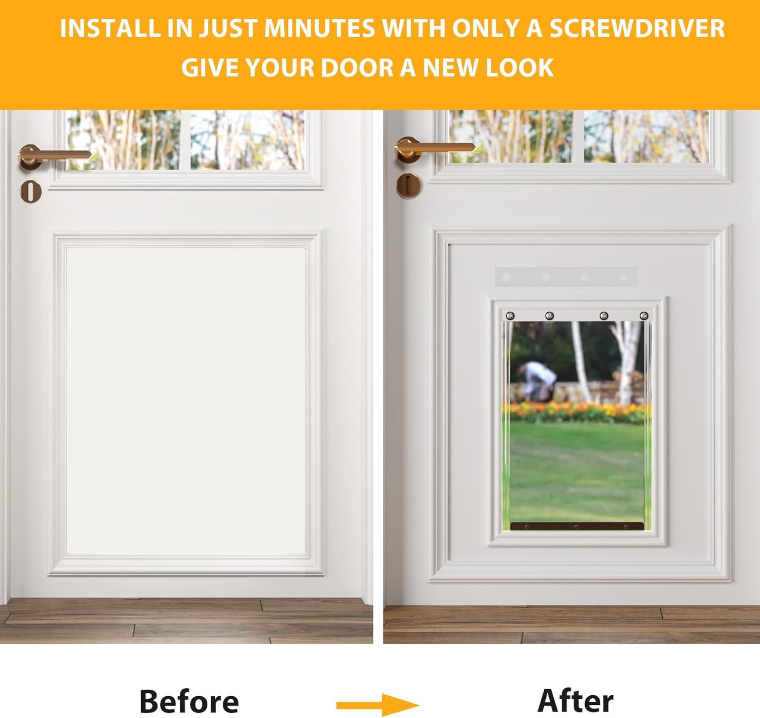 Dog Door Replacement Flaps 10 1/2''x15'', Extra Large Doggie Door Replacement Flaps- Transparent Mode,Pet Door Replacement Flap