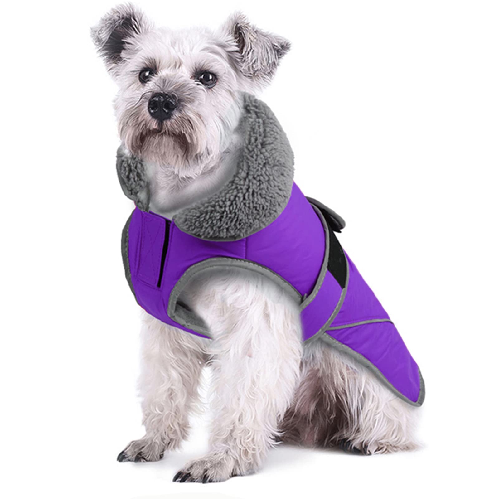 Winter Dog Coat, Dogcheer Fleece Collar Dog Jacket Warm Vest Reflective Adjustable Dog Sweater For Cold Weather, Windproof Waterproof Pet Apparel Snow Coat For Small Medium And Large Dogs