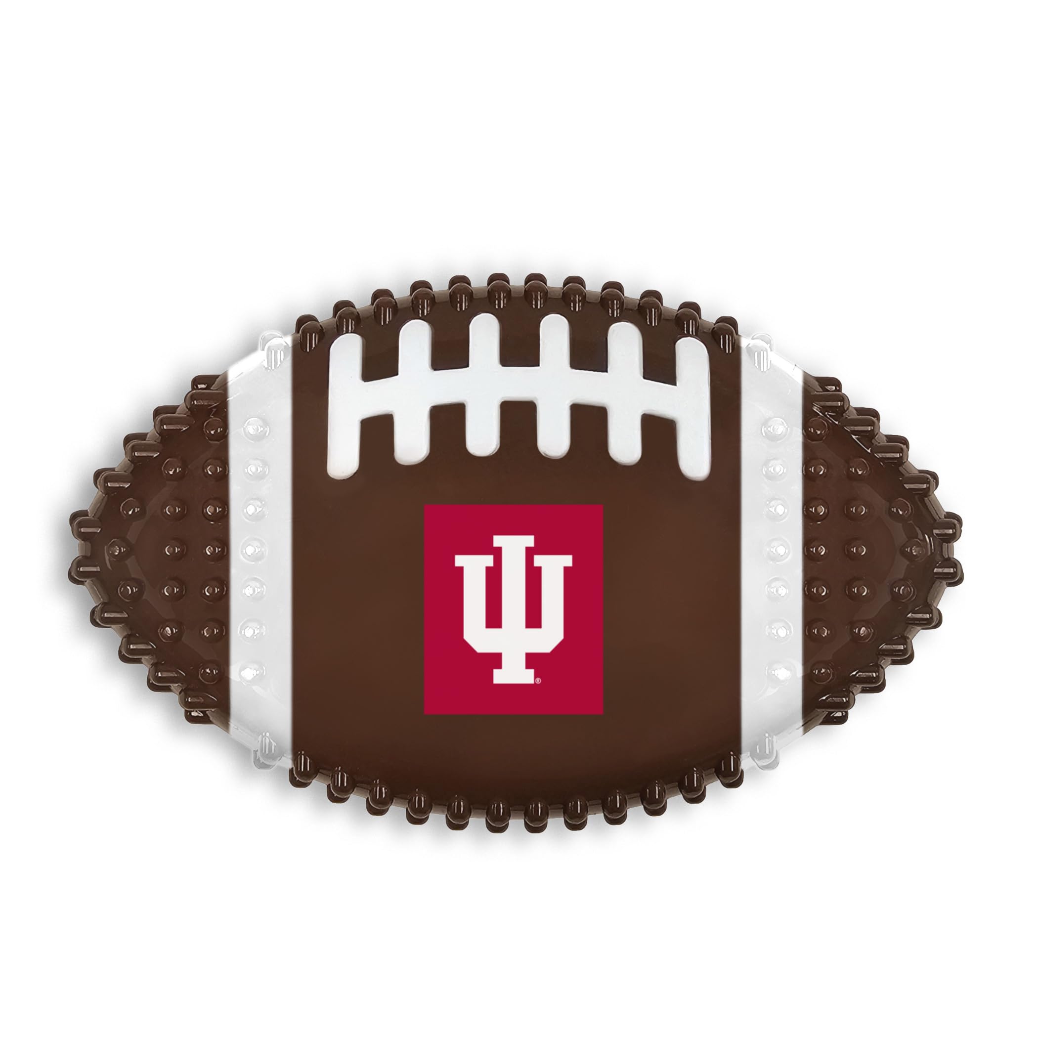 Pets First Ncaa Indiana Hoosiers Mega-Chew Hard Nylon Bacon-Flavored Bone Football Chew Toy. Interactive Tasty & Fun Chew Toy. I