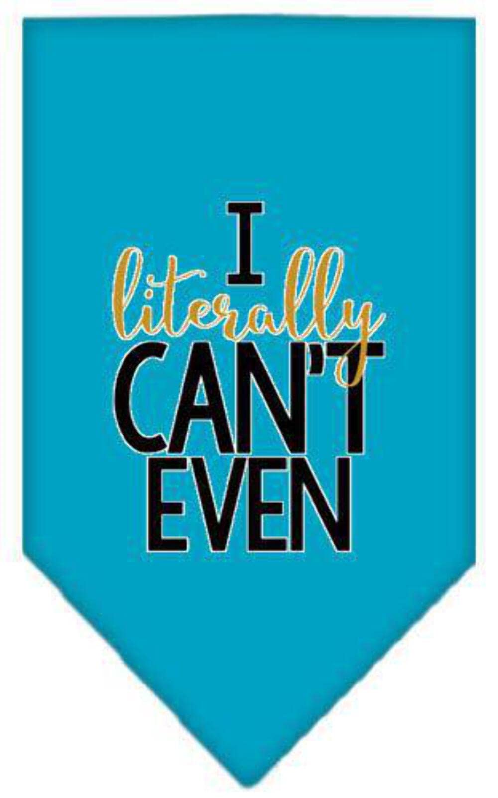 Pet and Dog Bandana Screen Printed, "I Literally Can't Even" Lime Green Large
