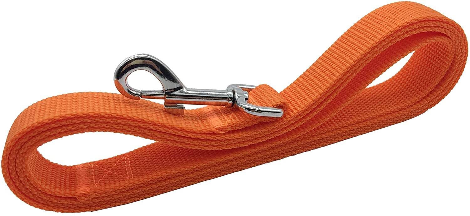 Taian 4Ft/5Ft/6Ft Strong Dog Leash, Nylon Dog Leashes For Small Medium Large Dogs (5/8 In X 5 Ft, Orange)