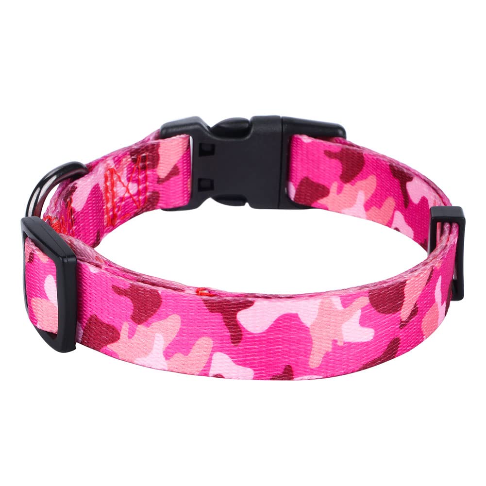 Rhea Rose Dog Collar Special Design Personalized Soft Collars Pink Camo Small