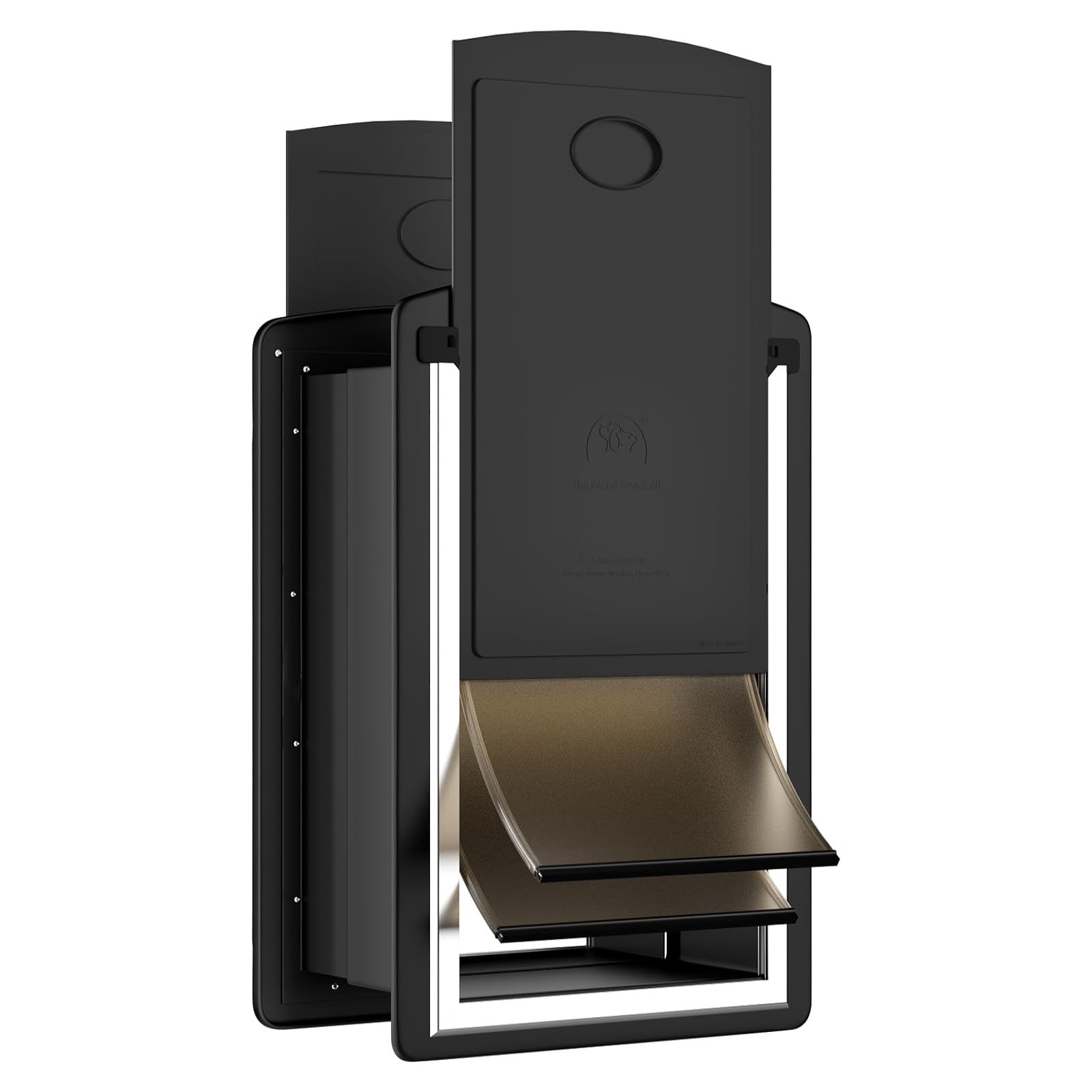 Clawjaw Dog Door For Exterior Wall, Metal Frame And Telescopic Tunnel Pet Door, Double-Sided Wind Deflector And Magnetic Flaps, 
