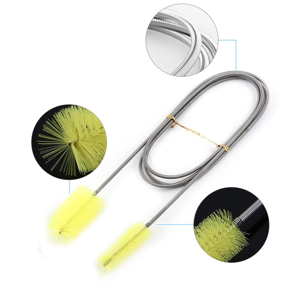 Aquarium Filter Brush, 155cm / 61inch Flexible Double Ended Hose Pipe Cleaner Aquarium Fish Air Tube Hose Cleaner for Canister F