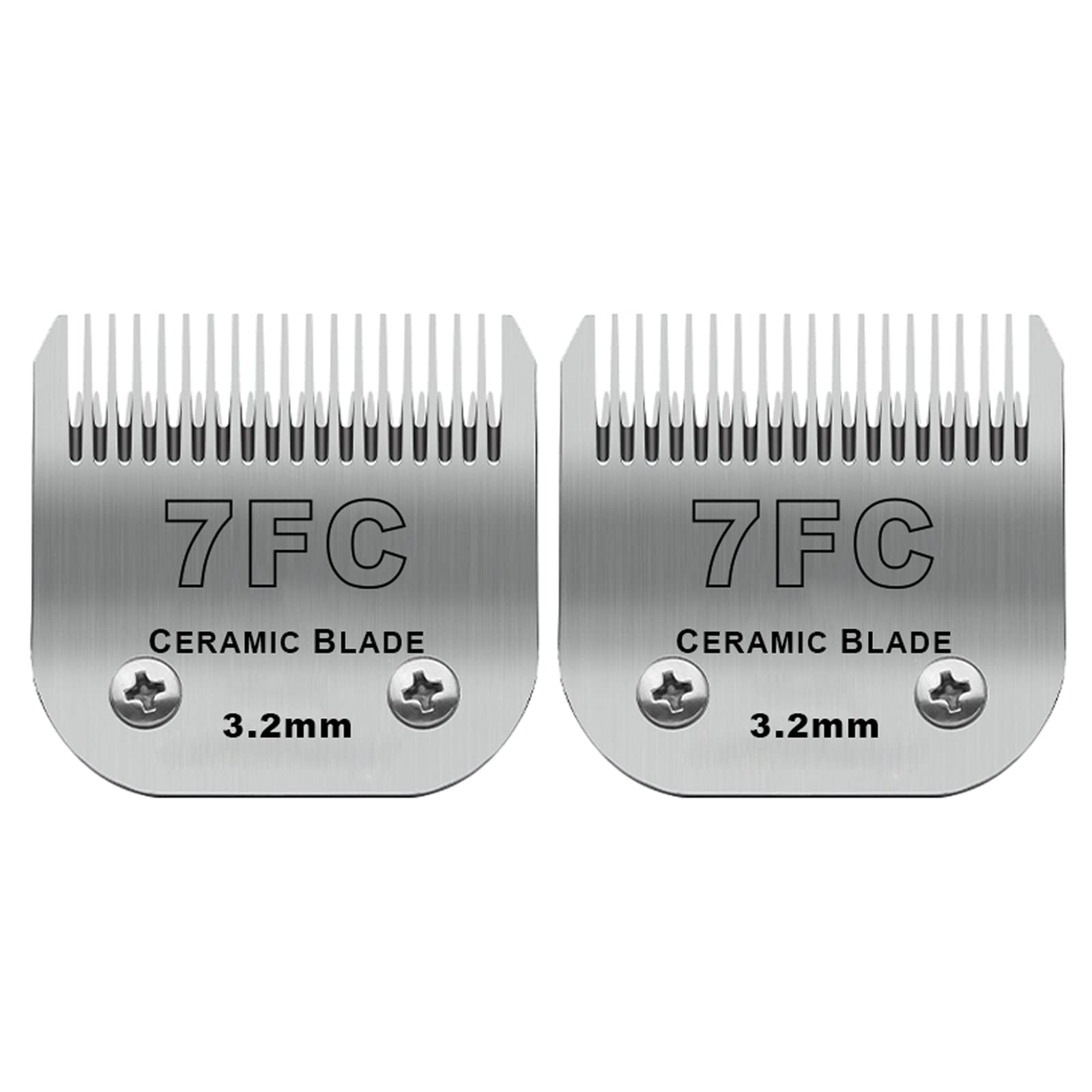 2 Pack Detachable Pet Dog Grooming Clipper Ceramic Blades,Compatible With Andis Size-7Fc Cut Length 1/8''(3.2Mm),Compatible With