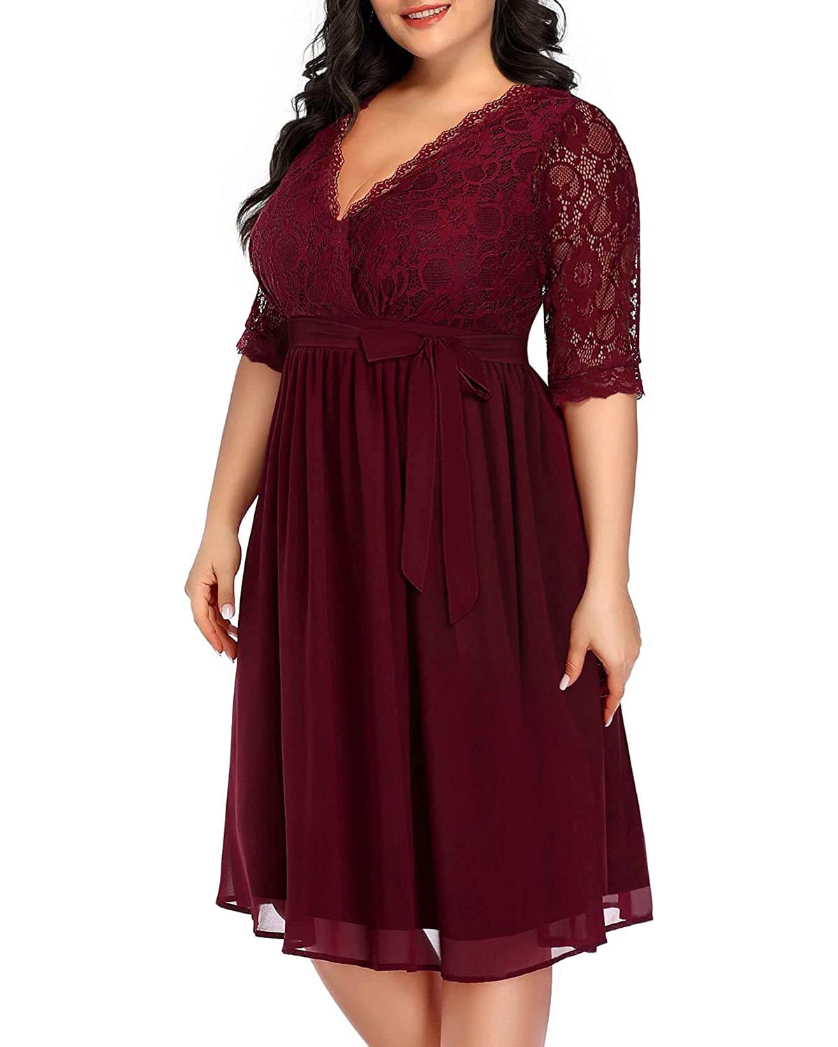 Pinup Fashion Plus Size Cocktail Dresses Women Burgundy Red Lace Top C Petocart Pinup Fashion Plus Size Cocktail Dresses Women Burgundy Red Lace Top C Petocart