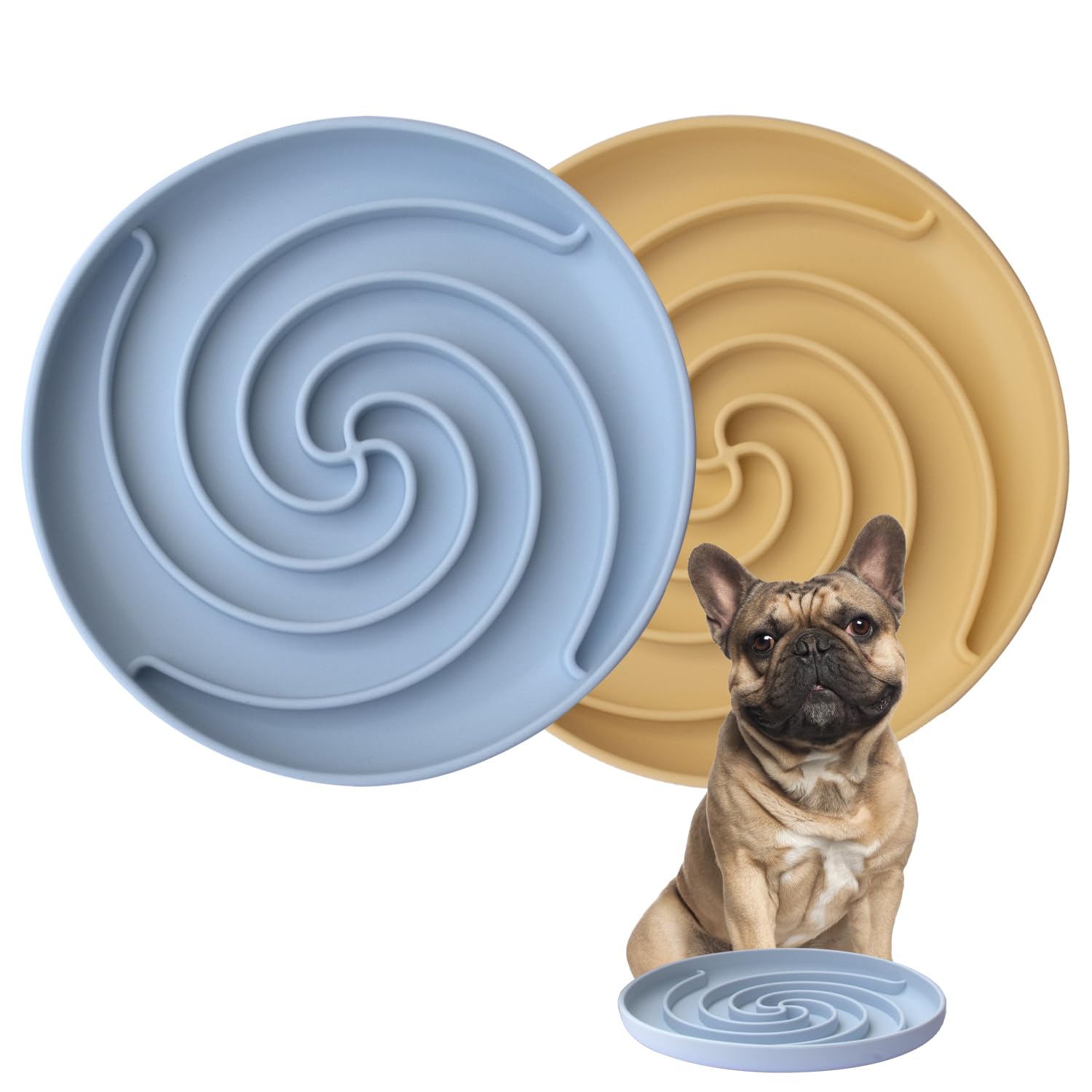Bifeaw Dog Puzzle Bowl - Silicone Slow Feeder Dog Bowls for Healthy Eating - Puppy Slow Feeder Non-Slip Design Dishwasher Microw