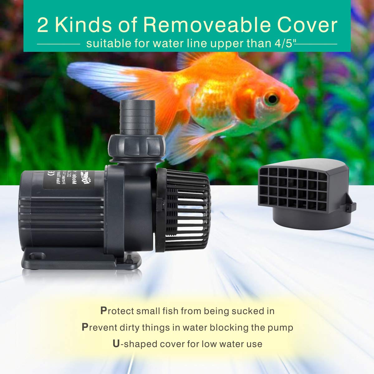 Hygger 2120GPH Quiet Submersible and External 24V Water Pump, with Controller (30%-100% Settings), Powerful Return Pump for Fish