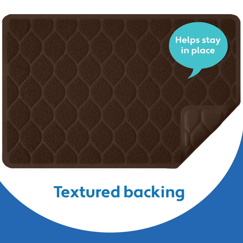 Mighty Monkey Waterproof Bpa Free Cat Litter Box Trapping Mat, Easy Clean Floors, Textured Baking, Soft On Sensitive Kitty Paws, Cats Accessories, Less Waste, Stays In Place, 35X23, Chocolate