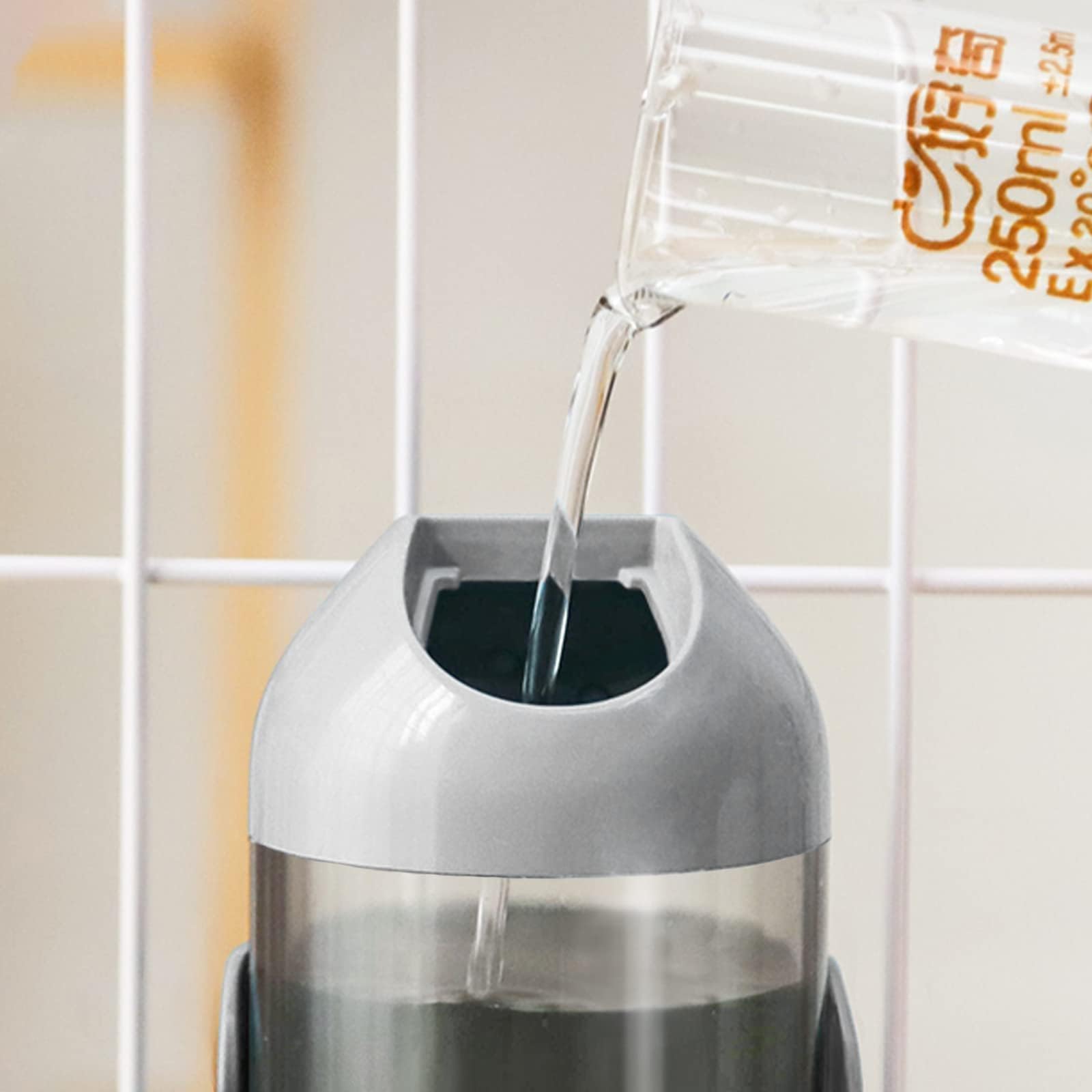 Pet Water Bottle Hanging Dog Water Dispenser Kennel Drinker Kettle Feeder Bpa Free Cage Crate Hutch Puppy Cat Rabbit (24Oz, Gray)