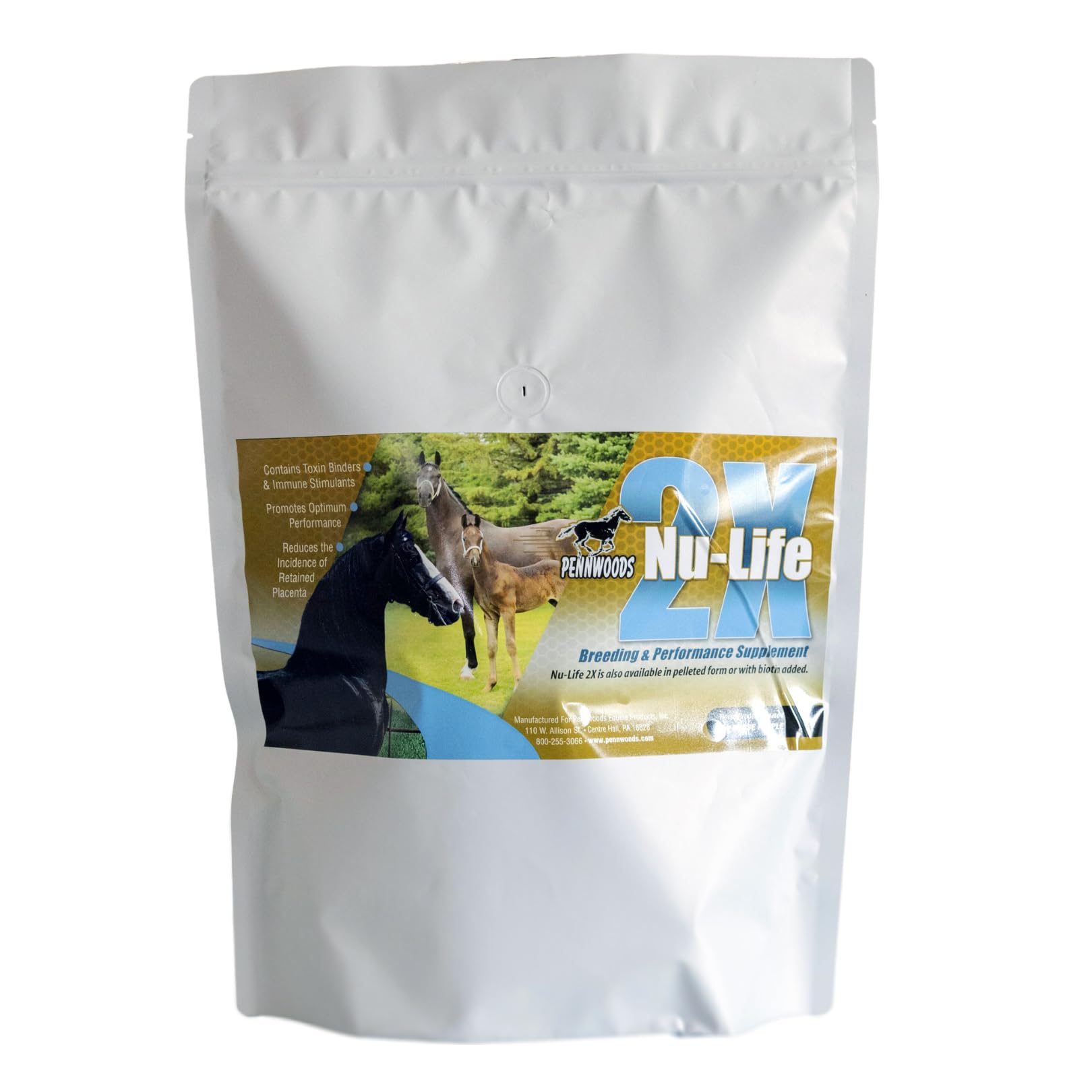 Pennwoods Nu-Life 2X: Horse Supplement, Nutrition Blend for Performance & Breeding, Improves Digestive & Feed, B Vitamin Complex