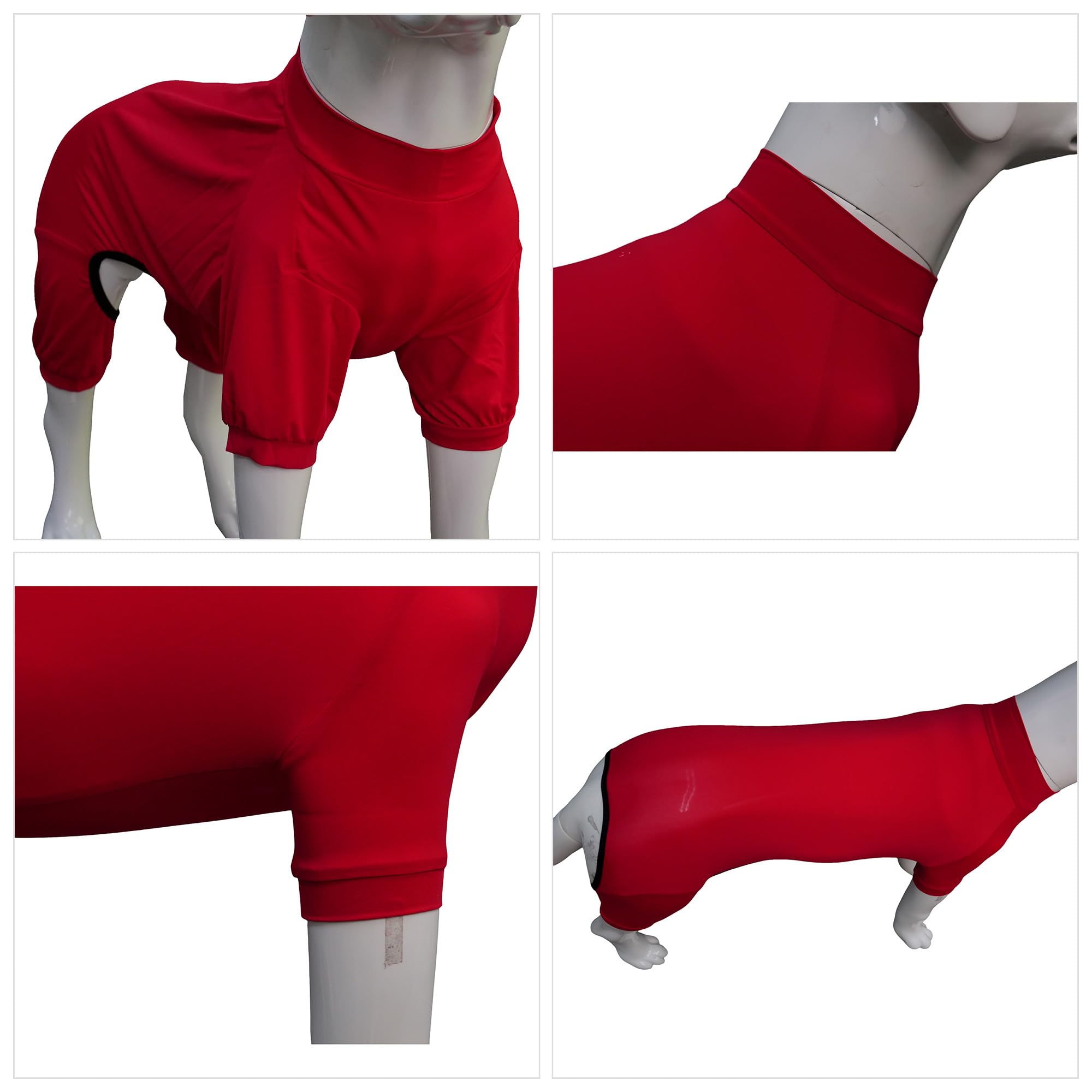 Lovelonglong Dog Jumpsuit With Uv Protection And Quick-Dry Fabric For Spring Summer Pet Pajamas Red L