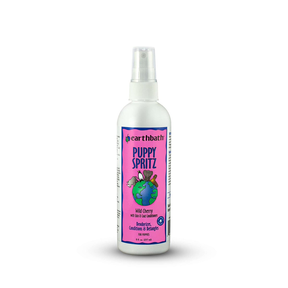 Earthbath, Wild Cherry 3-In-1 Puppy Deodorizing Spritz - Dog Odor Eliminator For Strong Odor, Cruelty-Free Dog Cologne, Dog Wash Spray, Made In Usa, Dog Bathing Supplies - 8 Oz (1 Pack)