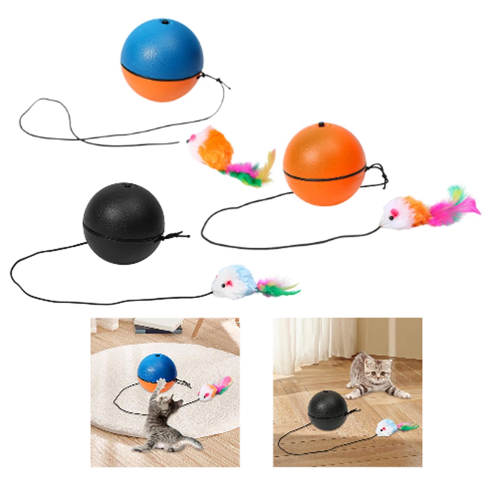 Calandis Automatic Rolling Interactive Ball Toys Avoidance Cat Ball For Training Gift Blue Orange | Toys | Cat Supplies