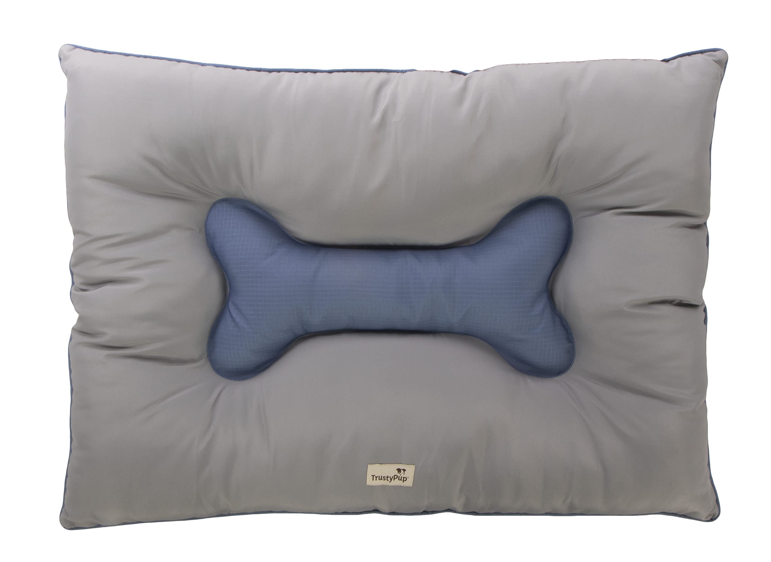 Trustypup Dura Mat Tufted Pillow Pet Bed, Easy To Clean - Gray, Large, Dura Mat (Gray), 36.0' L X 27.0' W X 5.0' Th