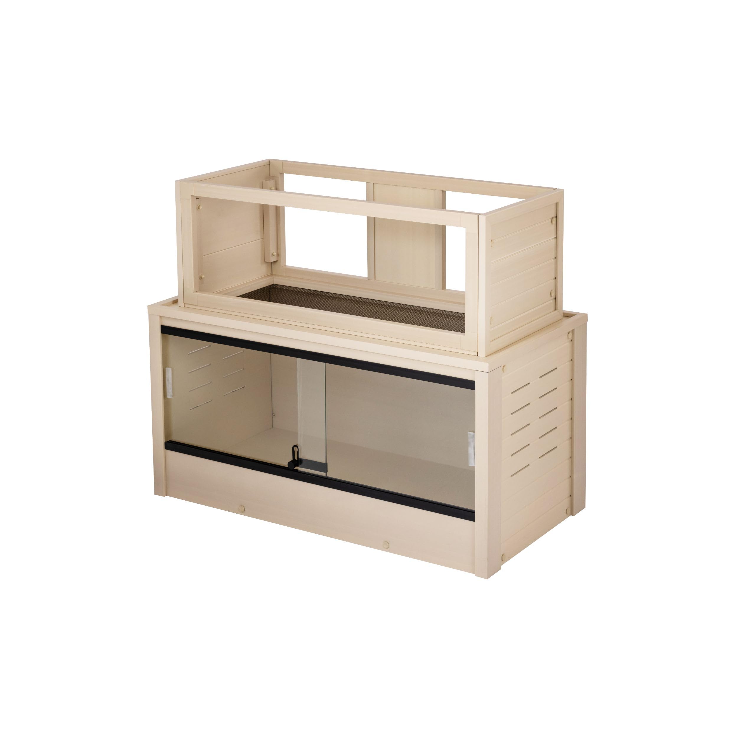 New Age Pet® Medium Maple Mojave Stacker for Reptile Habitats | 10 Year Limited Manufacturer's Warranty | Stackable Design, Accommodates Lighting Set-Up, 32.68" L x 14.3" W x 11.8" H