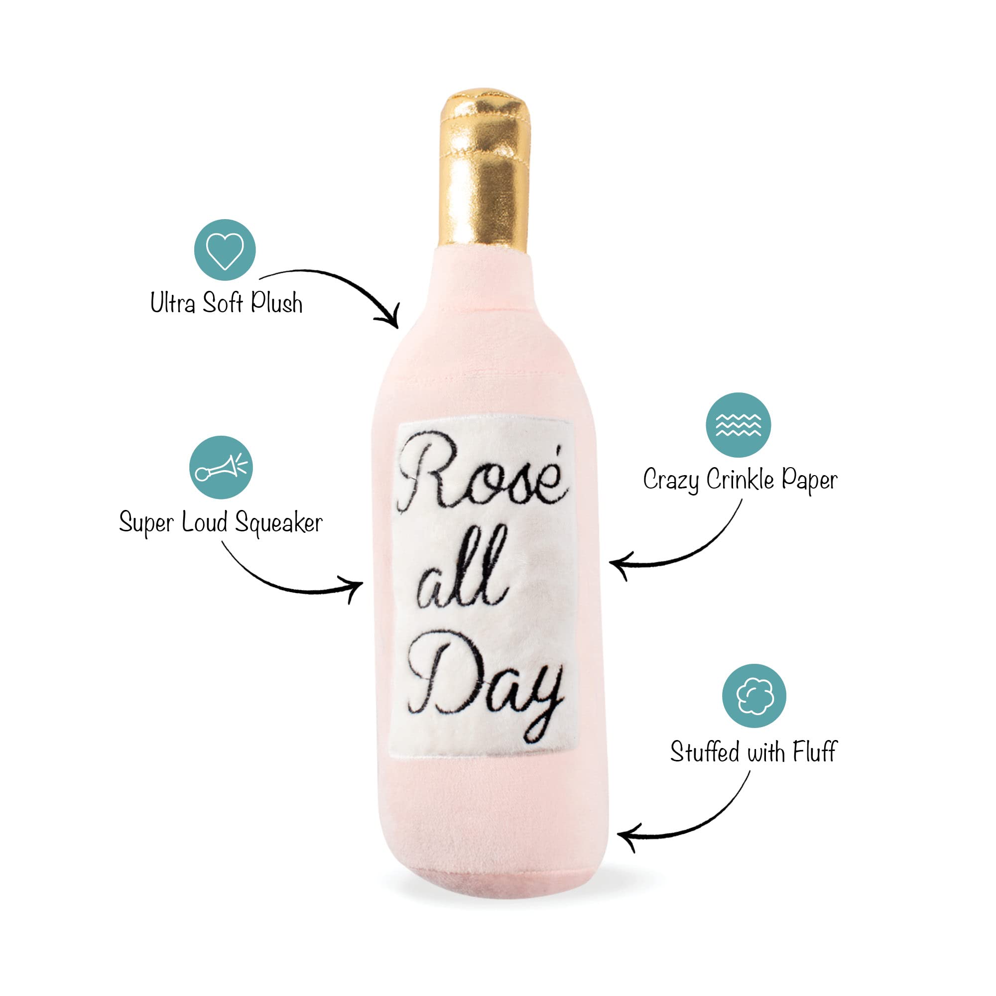Fringe Studio Dog Toy, Rose All Day-Plush Pet Toy (289388) X-Small