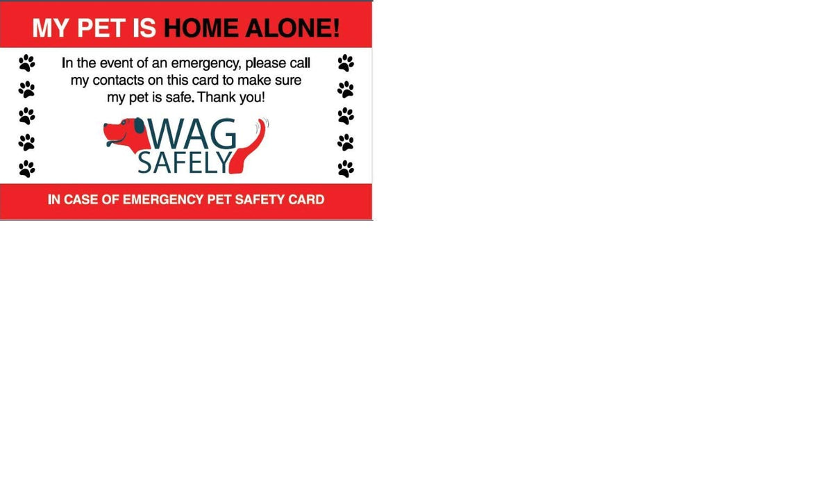 Wagsafely Pet Home Alone Emergency Wallet Cards (Set Of 5)
