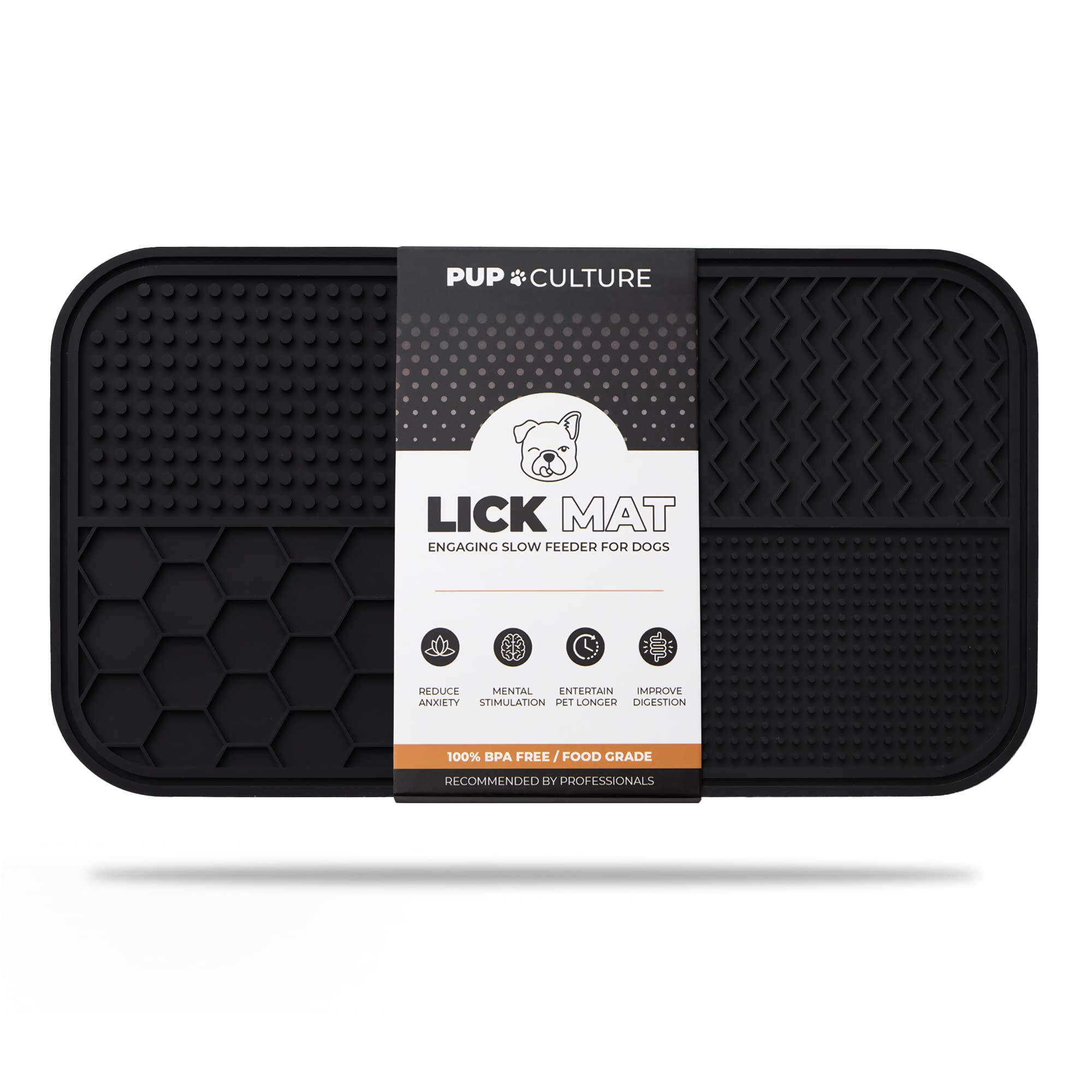 Pup Culture Dog Lick Mat For Dogs, Feeding Pad For Anxious Pets Plus 4 Different Puzzles For Mental Stimulation For Dogs - Suppo