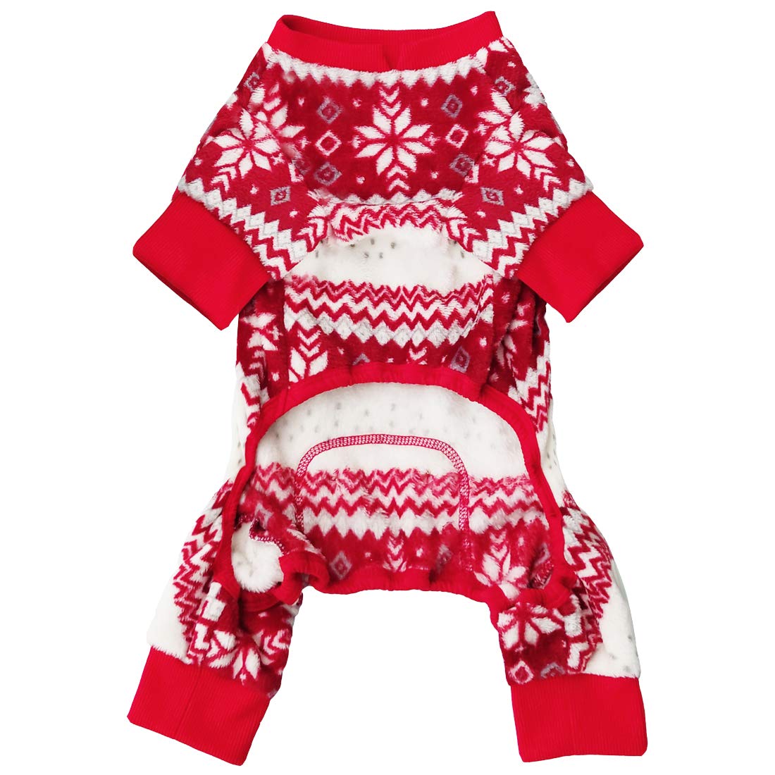 Kyeese Dog Pajamas Christmas Snowflake Small Dog Pjs Holiday Dog Onesie Dog Jumpsuit