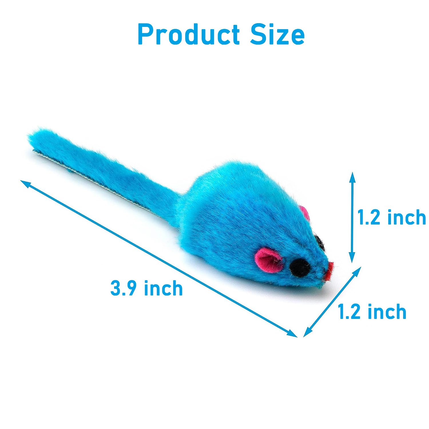 Maiguangta 12PCS Cat Mouse Toys,Faux Fur Cat Mice Toys with Plastic Body, Interactive Catnip Toys for Indoor Cats,Perfect for Ki