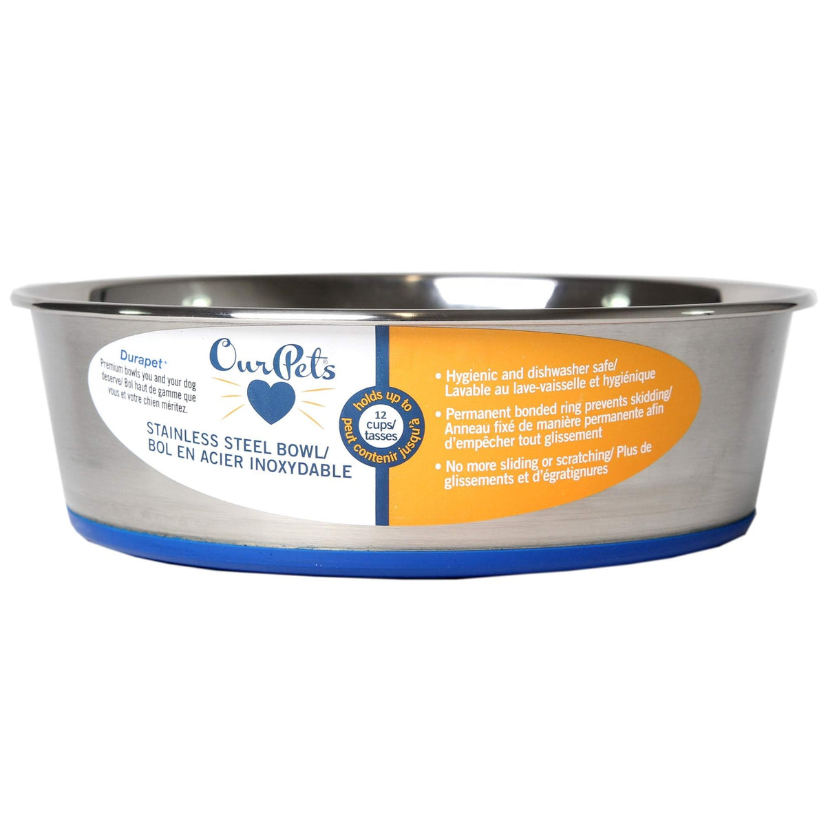 Ourpet'S Durapet Premium Dishwasher Safe Stainless Steel Dog Bowl For Food Or Water [Multiple Sizes For Small To Large Dogs] Extra Large (11 Cups)