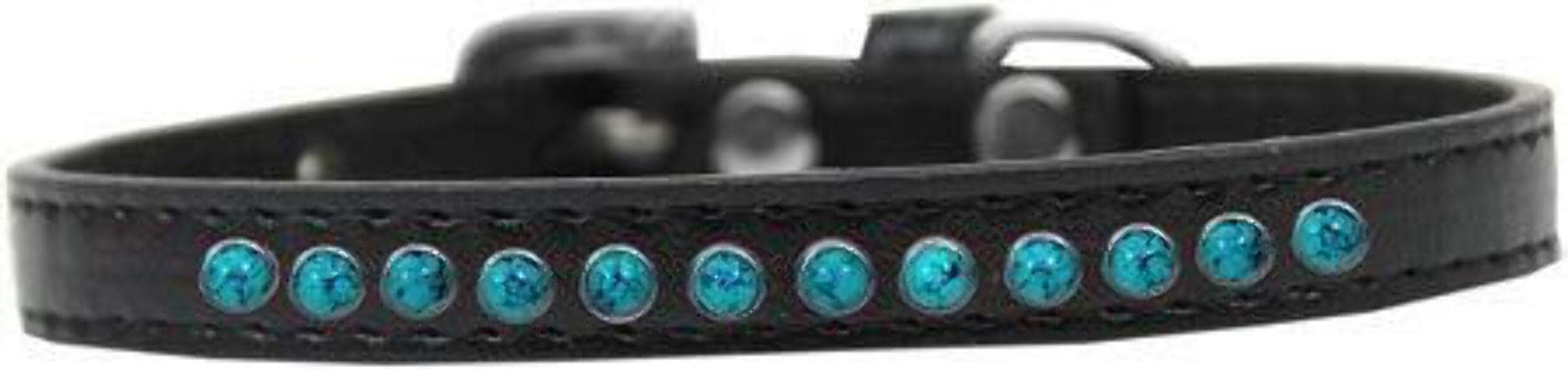 Mirage Pet Products Southwest Turquoise Pearl Black Puppy Dog Collar, Size 14