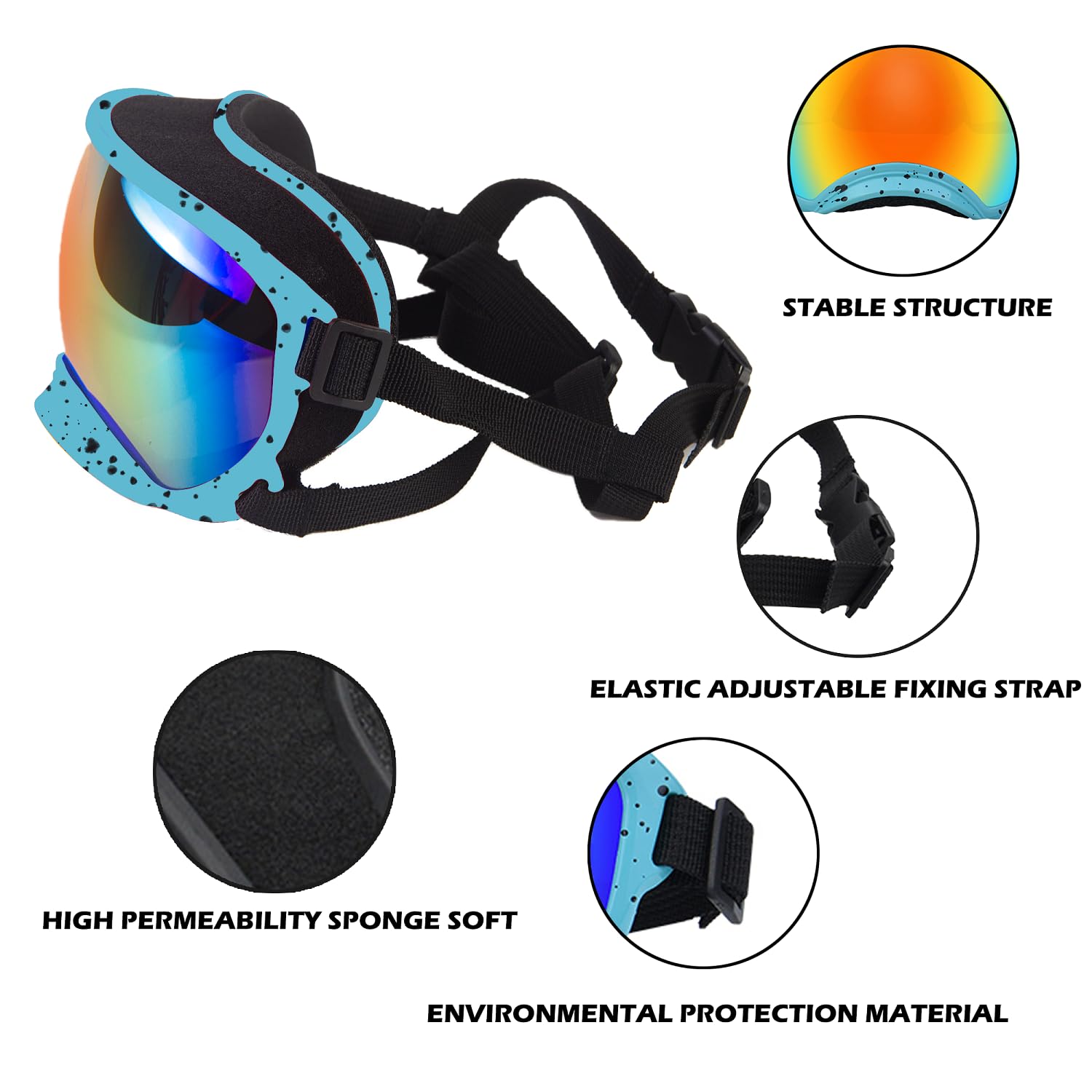 Nicerinc Pet Large Dog Sunglasses With Adjustable Strap Uv Protection, Winproof Dog Puppy Sunglasses, Suitable For Medium-Large