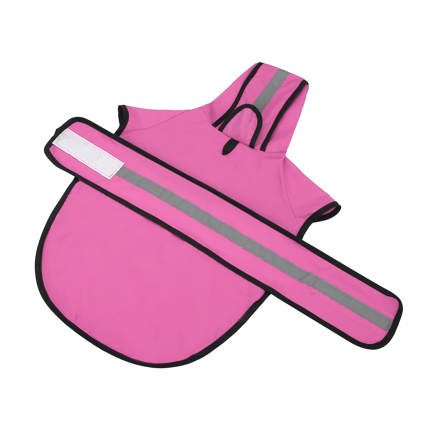 Hde Dog Raincoat Hooded Slicker Poncho For Small To X-Large Dogs And Puppies Pink - Xl