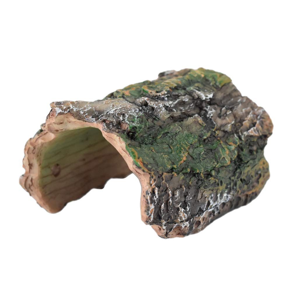 OMEM Reptile Hideout Box, Spider, Scorpion Reptile Hides and Caves Habitat Decor, Imitation Bark Resin Hidden Nest Tortoise Supp