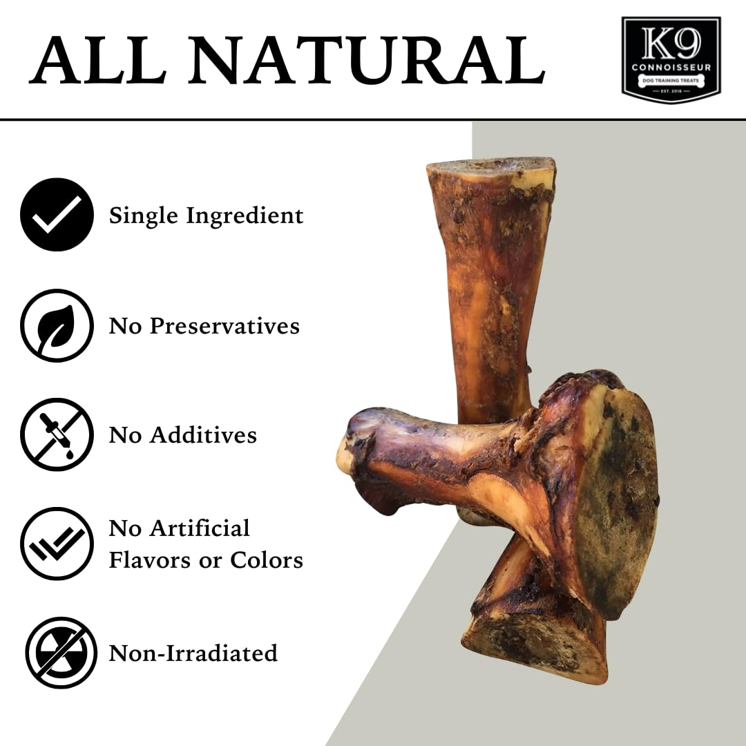 K9 Connoisseur Beef Marrow Large Dog Bones Long Lasting for Aggressive Chewers - USA Made Single Ingredient Champ Bones for Larg