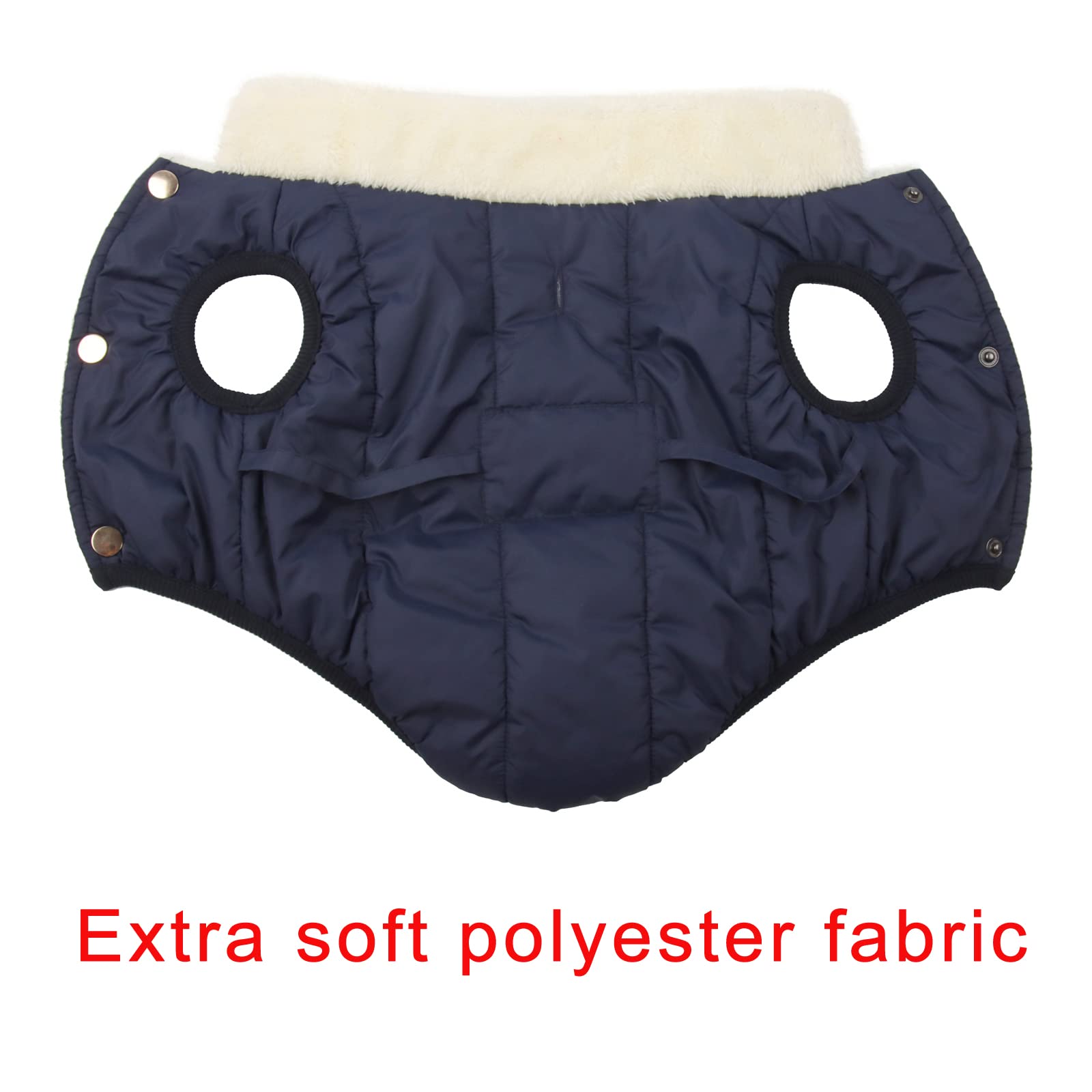 JoyDaog Fleece Lined Dog Jacket, Soft Windproof Coat for Winter, XXX-Large, Blue