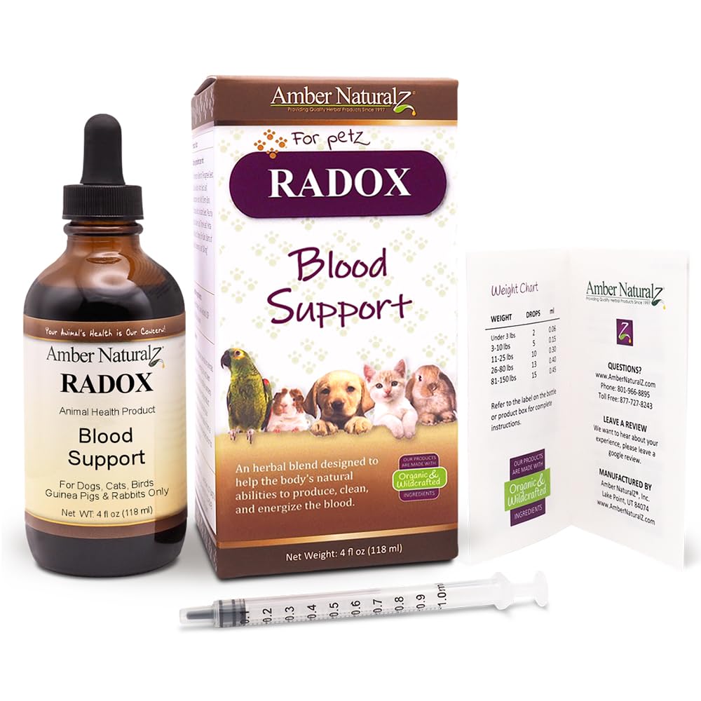 AMBER NATURALZ Radox Blood Support Herbal Blend for Dogs, Cats, Birds, Guinea Pigs, and Rabbits | Herbal Pet Supplement for Circ