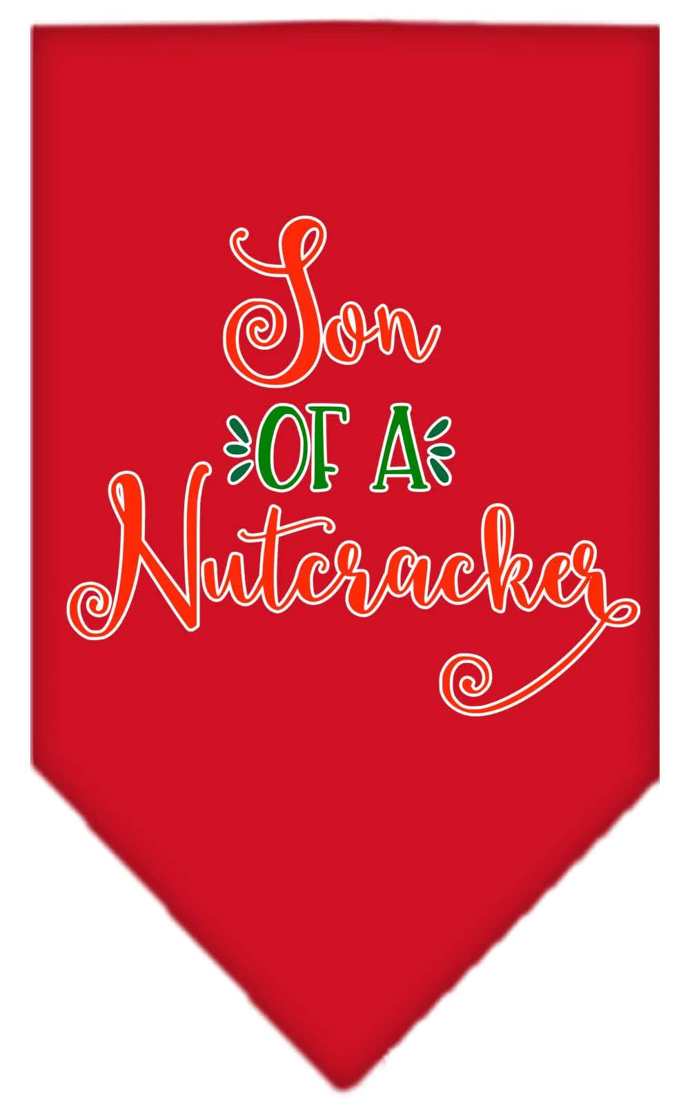 Christmas Pet and Dog Bandana Screen Printed, &quot;Son Of A Nutcracker&quot; Red Small