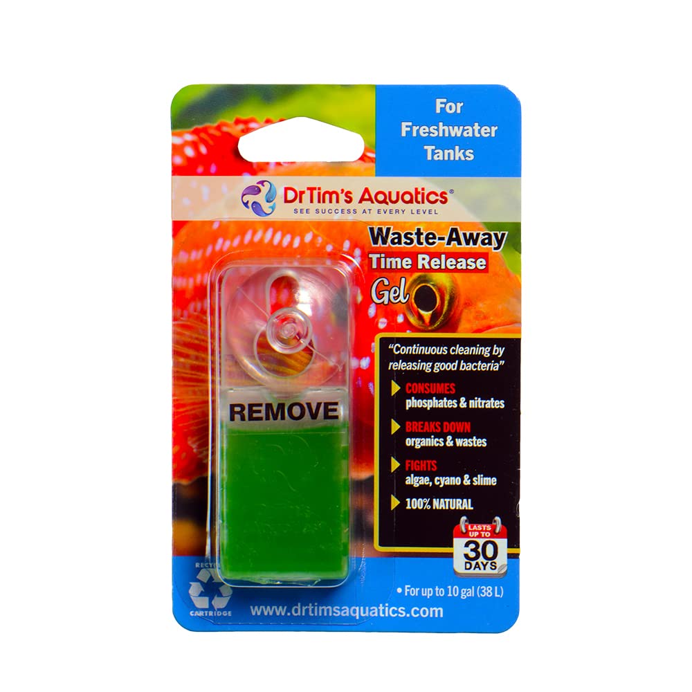 DrTim's Aquatics Freshwater Waste-Away Time Release Gel - Natural Fish Tank & Aquarium Leave-in Waste Management Solution for Di
