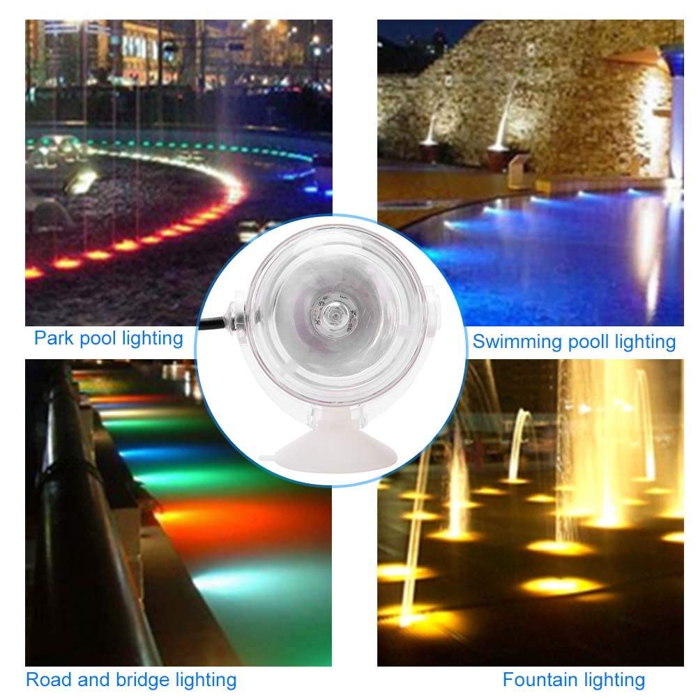 Semme LED Fish Spot Light, 180 Degree Rotation Mini RGB Spotlights Submersible Fish Lamp for Aquarium Fountain Fish Pond Water G