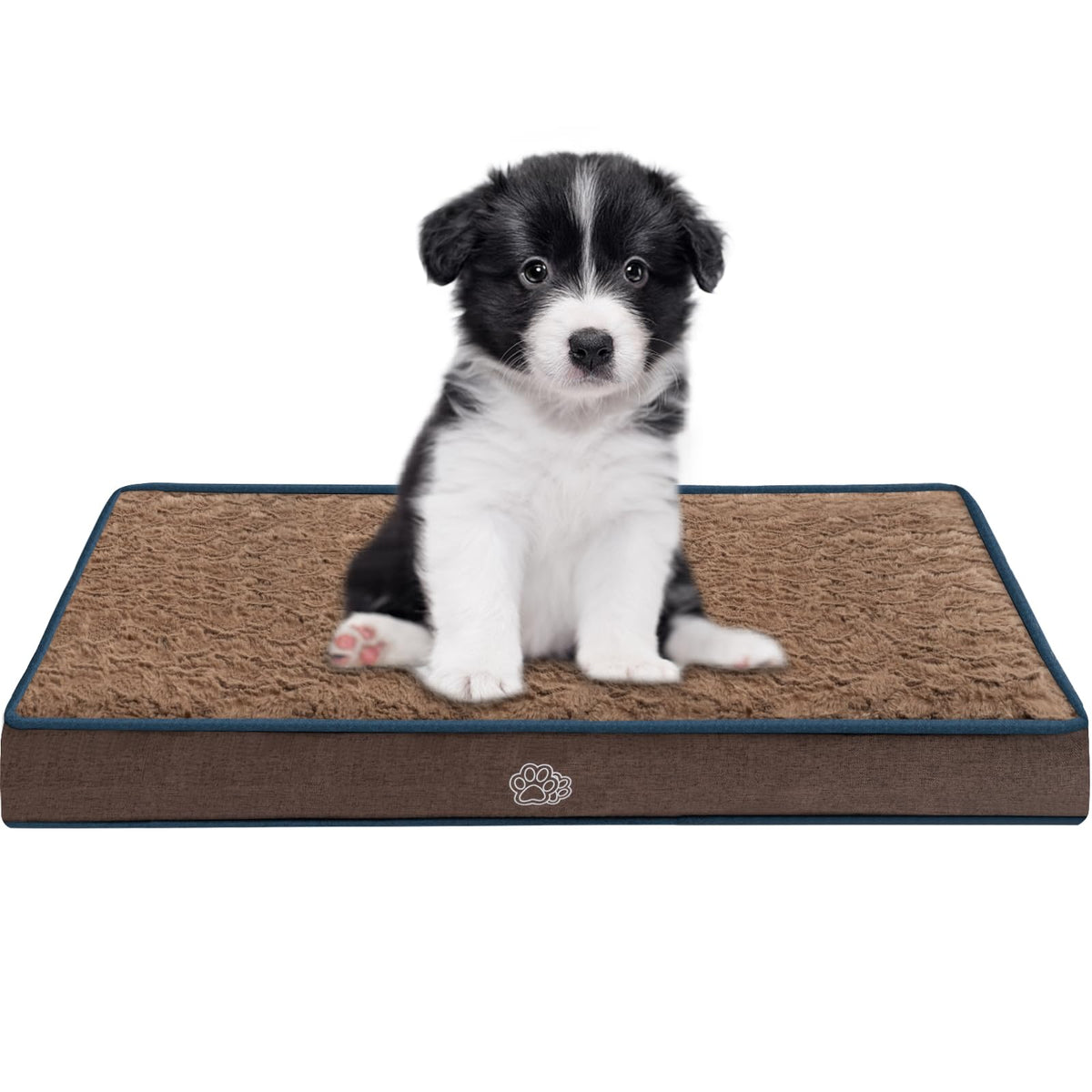 Empsign Dog Bed Mat 23 Inch Reversible Warm & Cool,Washable Dog Crate Bed With Egg Crate Foam Support, Pet Sleeping Mat For Larg
