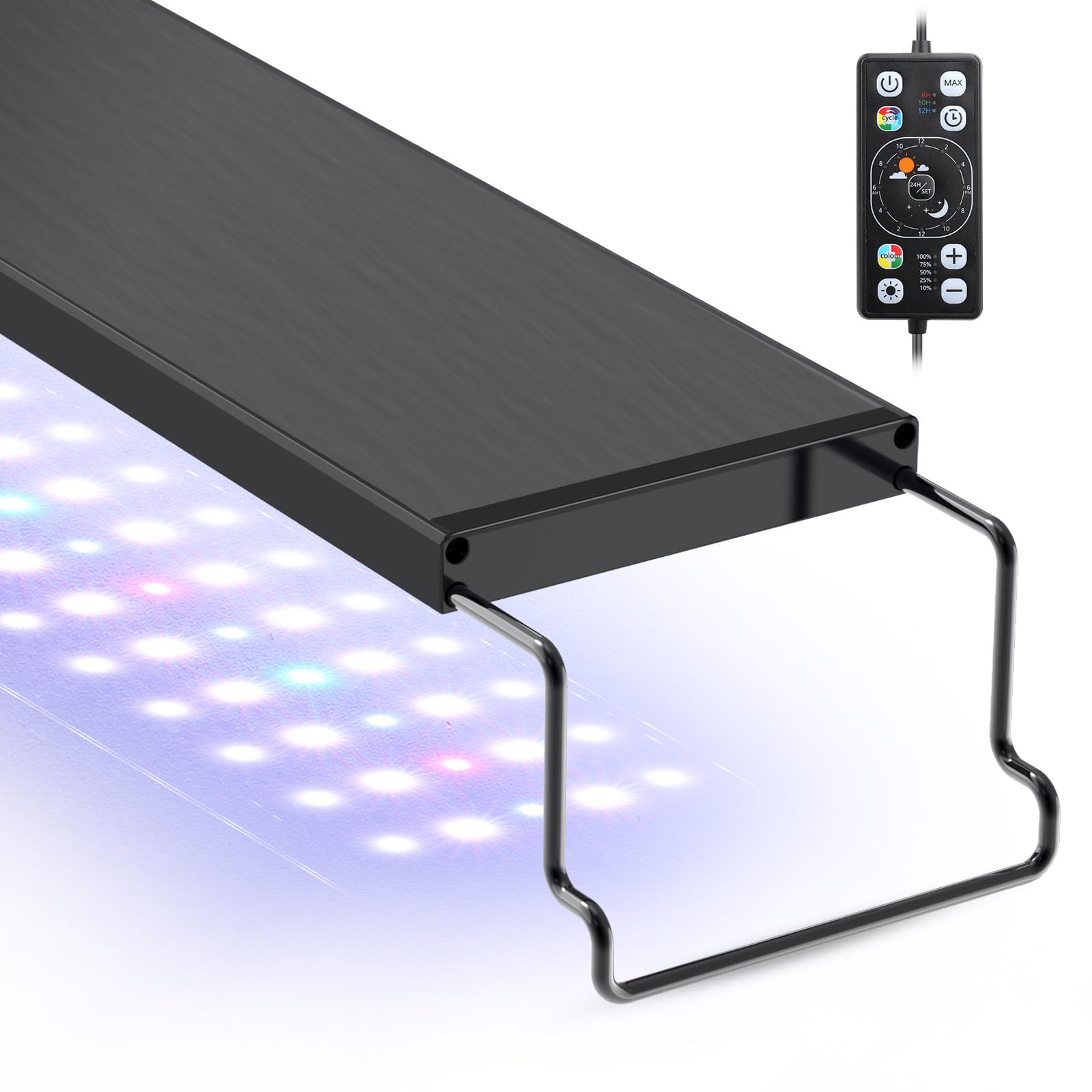 hygger Aquarium LED Light Fish Tank Full Spectrum Lighting with 24/7 Day-Night Cycle Mode & Auto On/Off Timer, Adjustable Bright