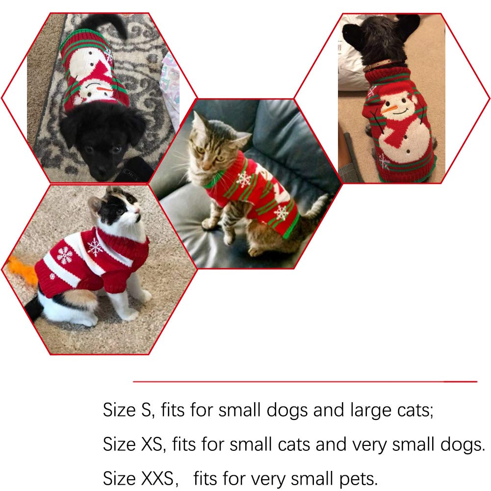 Nacoco Dog Snow Sweaters Snowman Sweaters Xmas Dog Holiday Sweaters New Year Christmas Sweater Pet Clothes For Small Dog And Cat(Snowman,S)