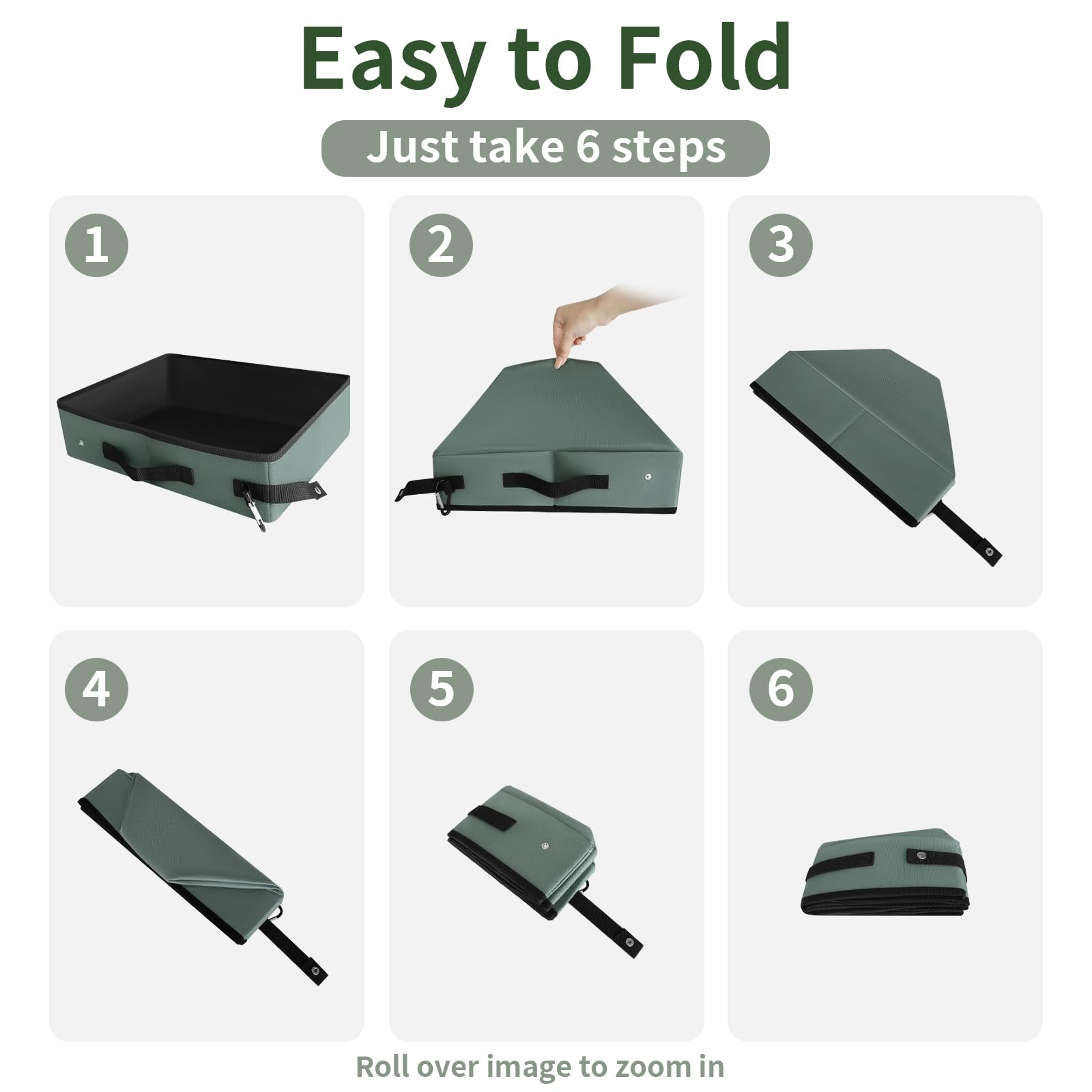 Portable Cat Litter Box (No Lid), Leak-Proof,Collapsible,16X12X4.3Inches,Great For Cat Travel Hotel Stays And Road Trip