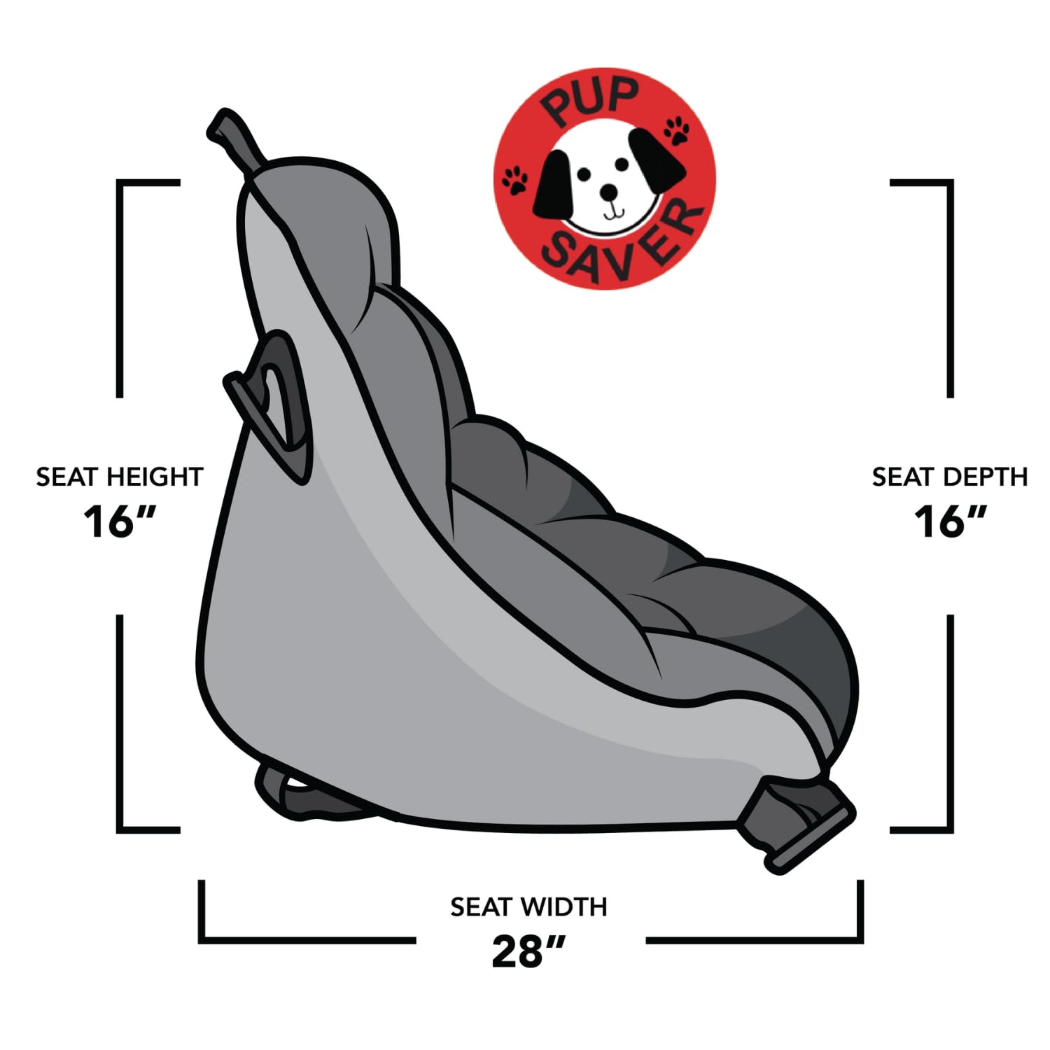 Pupsaver Dog Car Seats For Small And Medium Dogs | Crash-Tested Dog Bed For Cars | Compatible With Seat Belt Harness | Ideal For Dogs Up To 30Lbs | Soft And Safe (Snow Leopard)