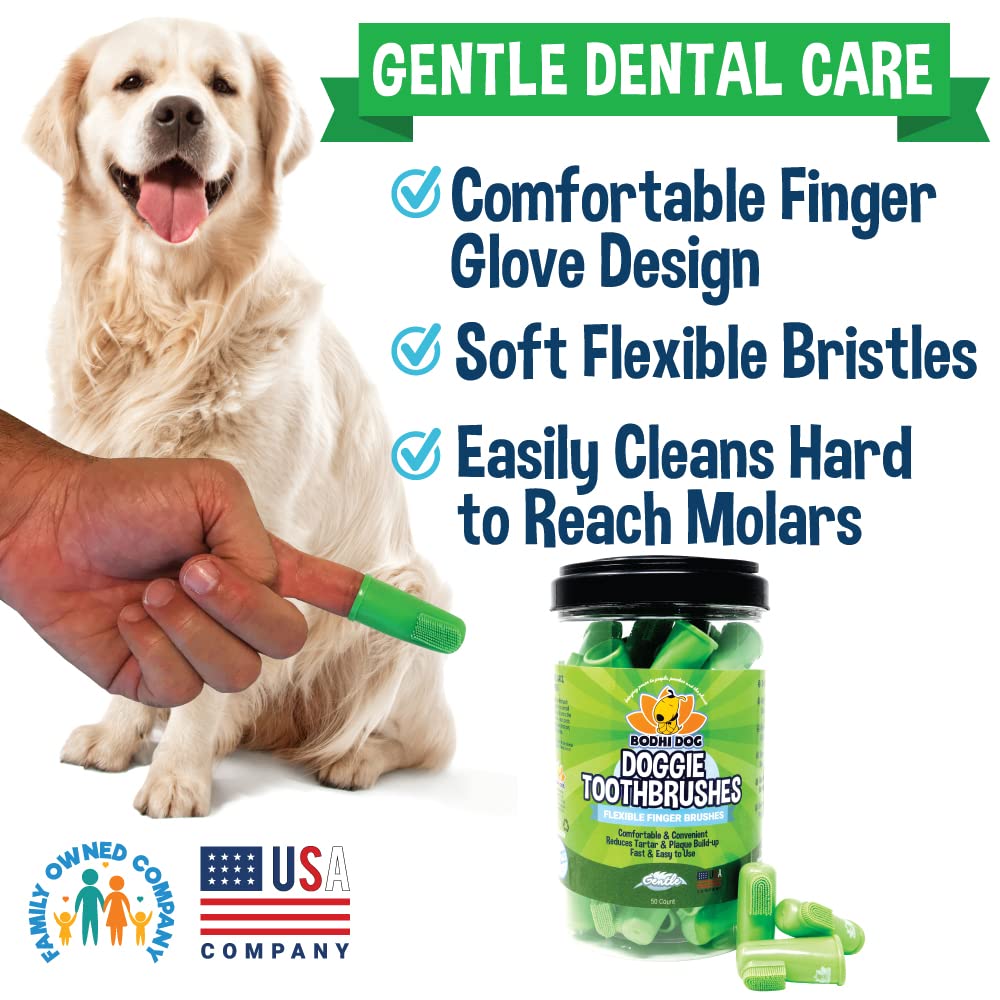 Bodhi Dog Finger Toothbrush for Dogs & Cats - Puppy Toothbrush with Soft Flexible Silicone Bristles, Gentle for Sensitive Gums,
